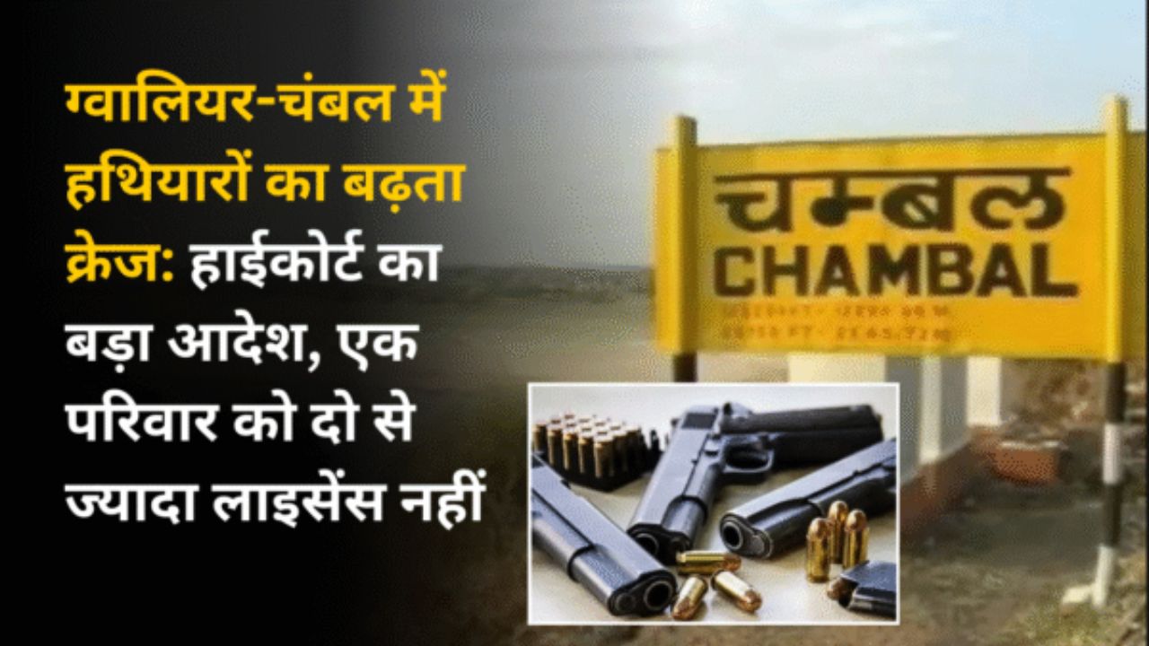 ग्वालियर-चंबल में हथियारों का बढ़ता क्रेज: हाईकोर्ट का बड़ा आदेश, एक परिवार को दो से ज्यादा लाइसेंस नहीं
