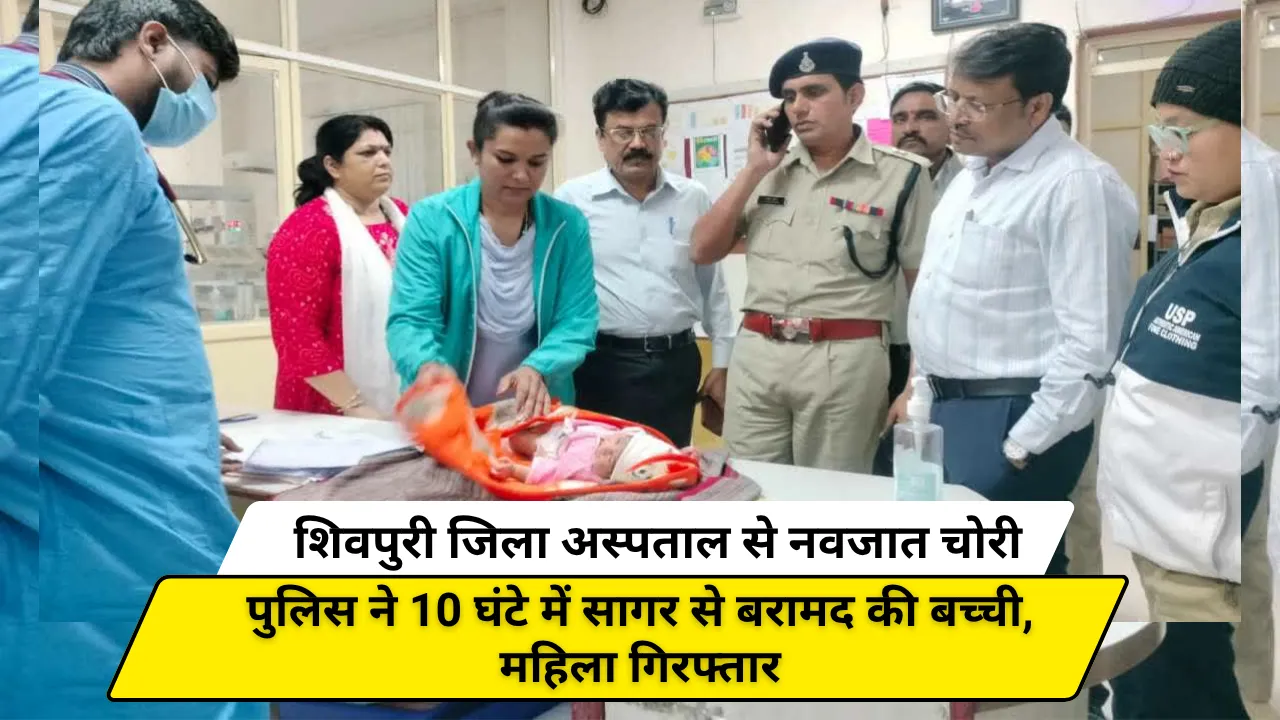 शिवपुरी जिला अस्पताल से नवजात चोरी: पुलिस ने 10 घंटे में सागर से बरामद की बच्ची, महिला गिरफ्तार