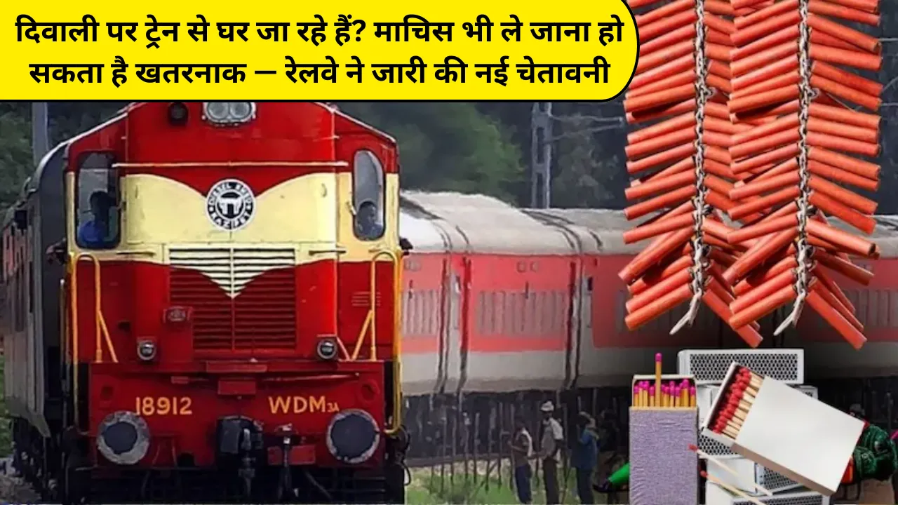 "दिवाली पर ट्रेन से घर जा रहे हैं? माचिस भी ले जाना हो सकता है खतरनाक — रेलवे ने जारी की नई चेतावनी, जानिए पूरी लिस्ट और सेफ ट्रैवल गाइड"