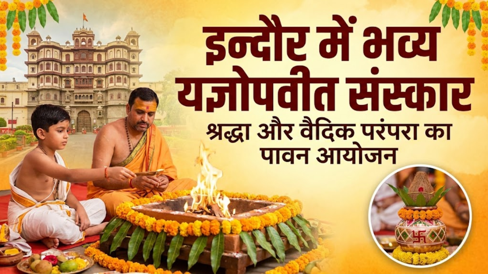 इन्दौर में श्रद्धा और वैदिक परंपरा के साथ सम्पन्न हुआ यज्ञोपवीत प्रस्ताव का पावन आयोजन