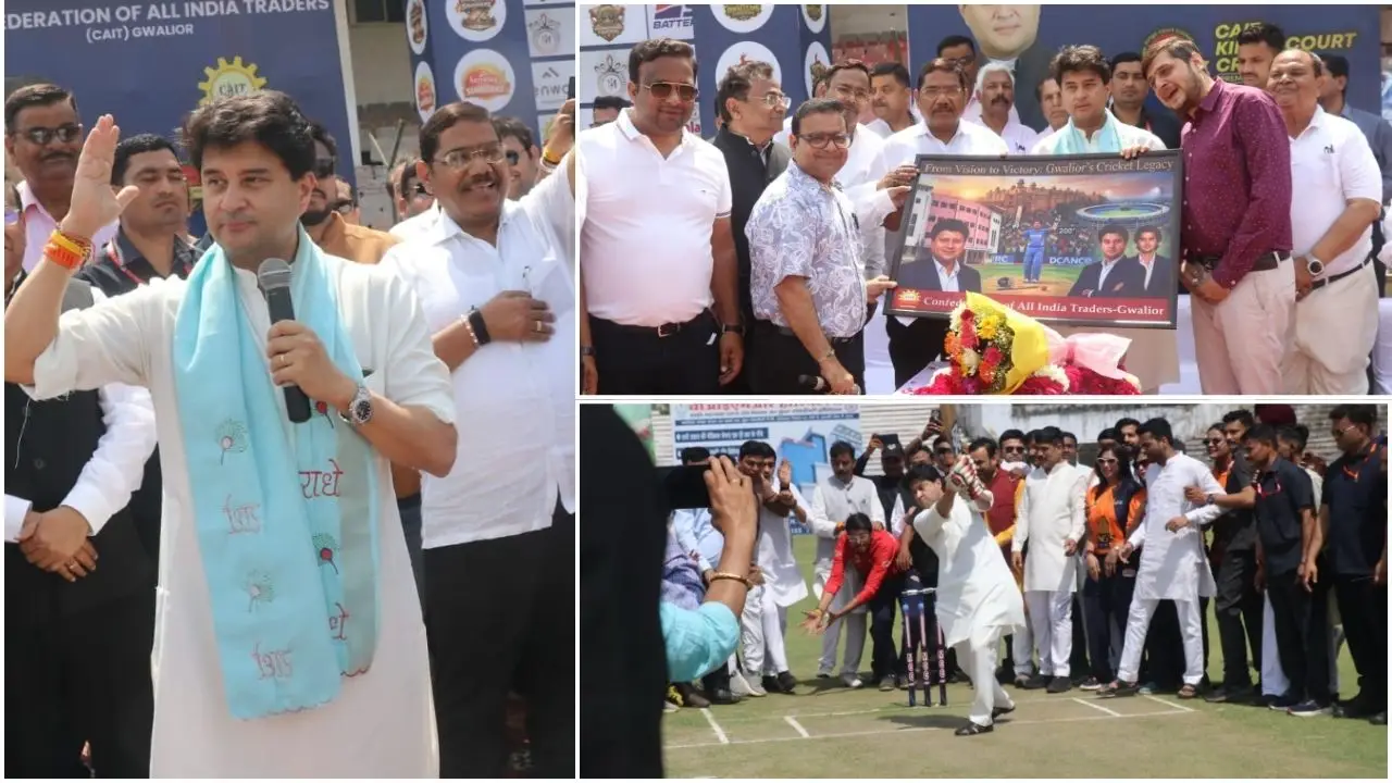 कैट के क्रिकेट प्रीमियम लीग का ज्योतिरादित्य सिंधिया एवं प्रद्युमन सिंह तोमर ने किया शुभारंभ