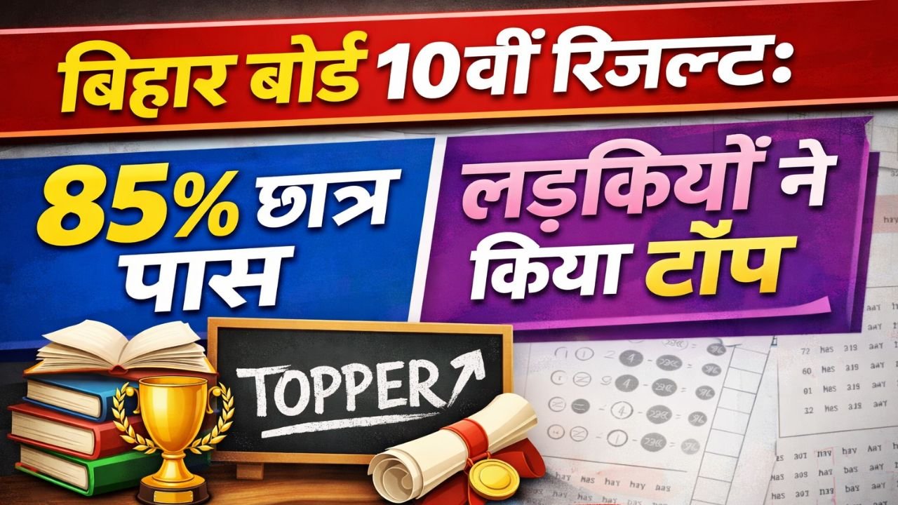 बिहार बोर्ड 10वीं रिजल्ट: 85% छात्र पास, लड़कियों ने किया टॉप
