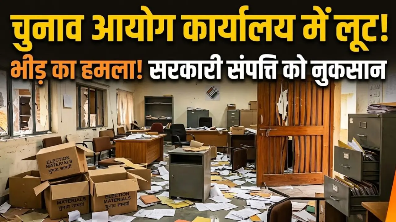 चुनाव आयोग से भीड़ ने की लूट
