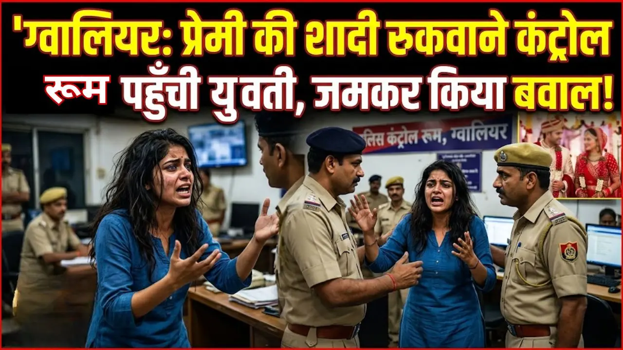 ग्वालियर में युवती प्रेमी की शादी रुकवाने के लिए पहुंची कंट्रोल रूम, किया बबाल 