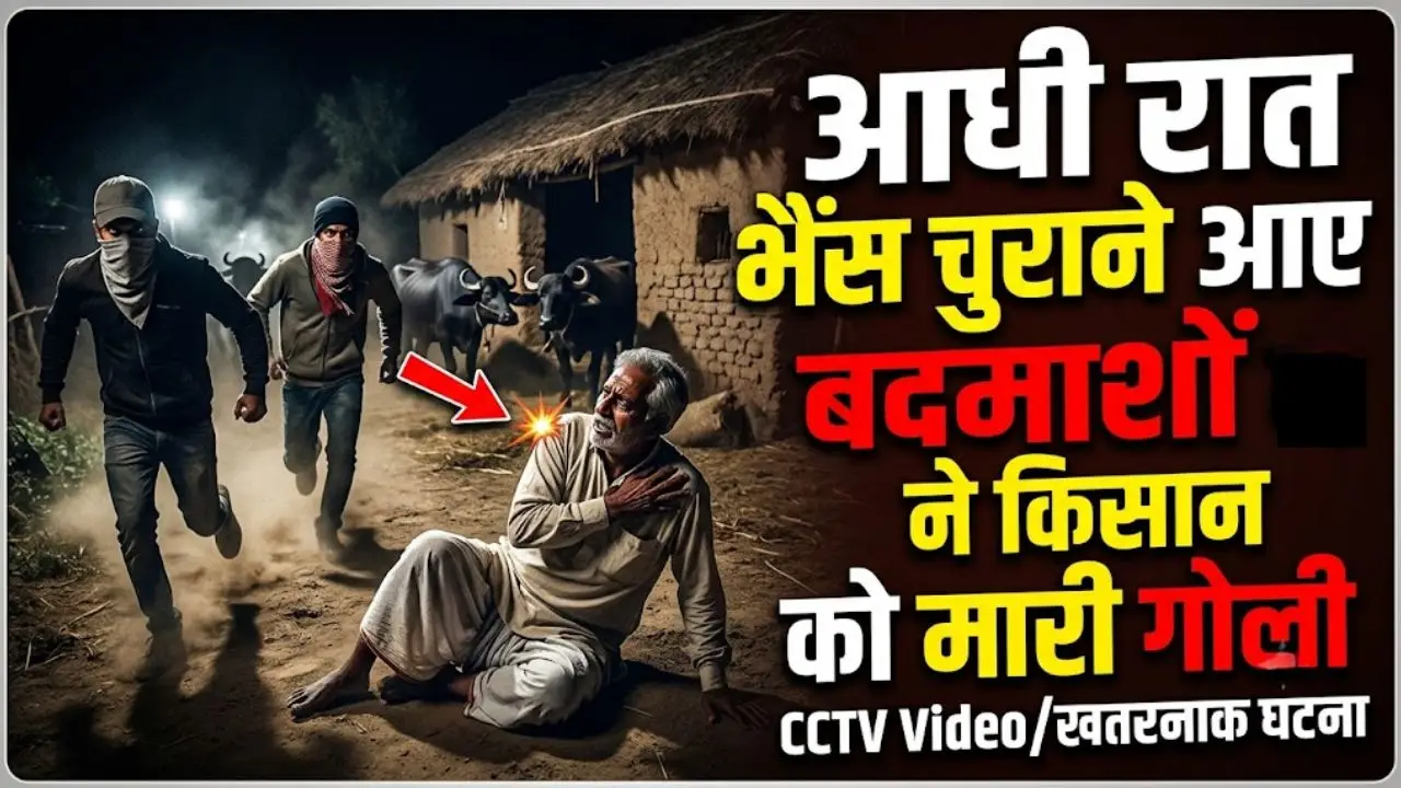 आधी रात भैंस चुराने आए बदमाशों ने किसान को मारी गोली