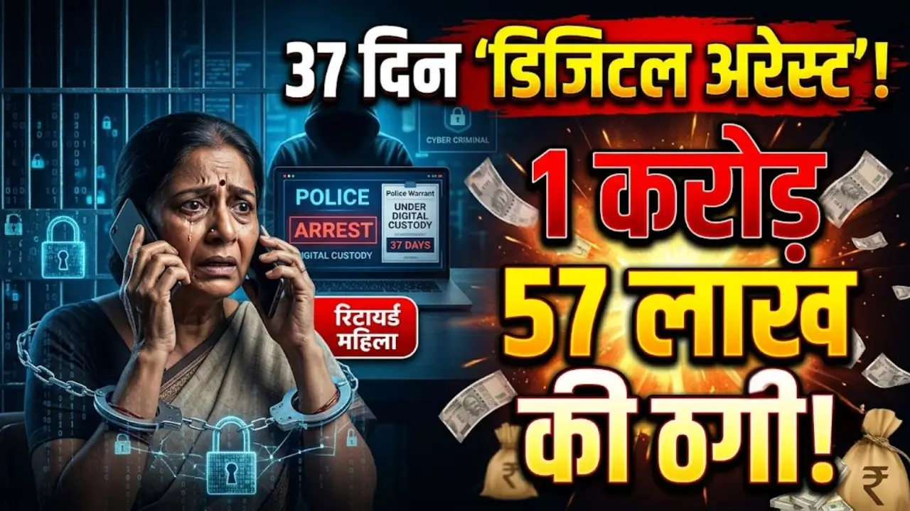 37 दिन 'डिजिटल अरेस्ट' में रखकर रिटायर्ड महिला से 1 करोड़ 57 लाख की ठगी